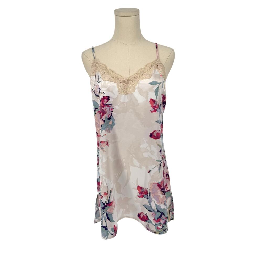 Y2K Style Floral Lace Mini Slip Dress / Top Size M